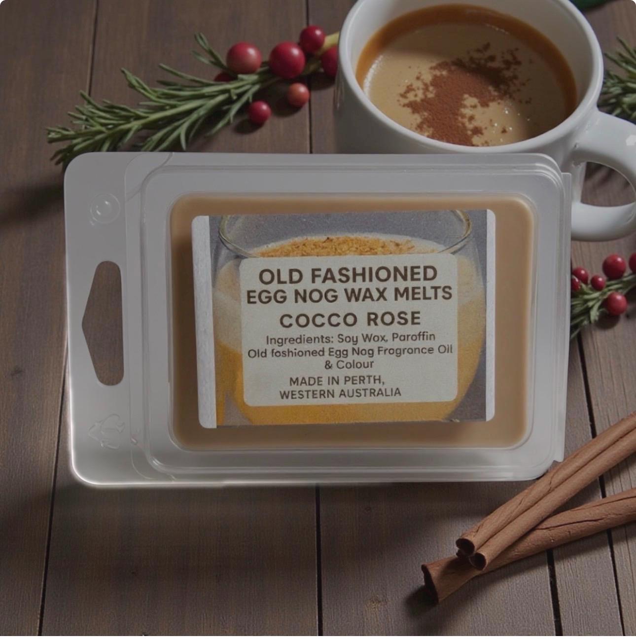 Old Fashioned Egg Nog Soy Wax Melts Creamy Vanilla & Nutmeg Christmas Wax Melts Handmade in Australia