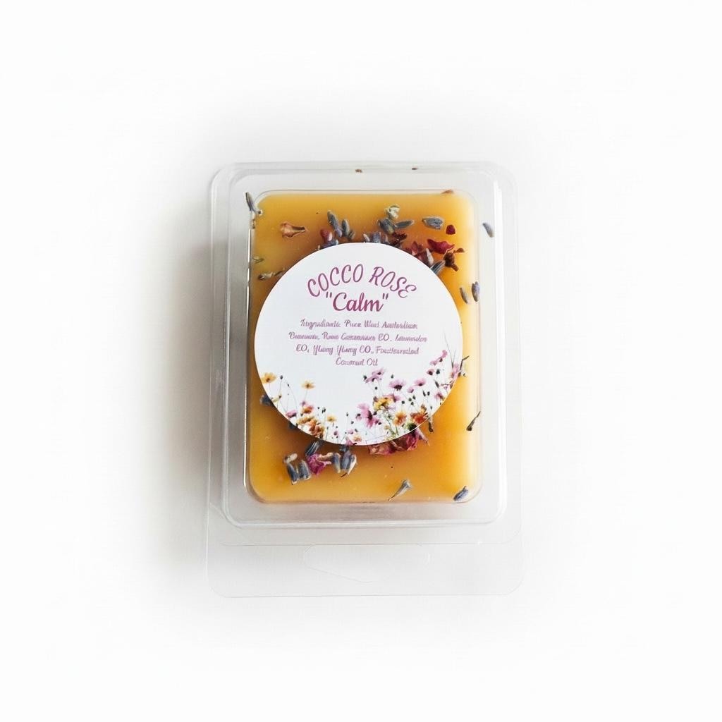 Cocco Rose Calm Wax Melts | Rose Geranium, Lavender Essential Oils, Natural Beeswax