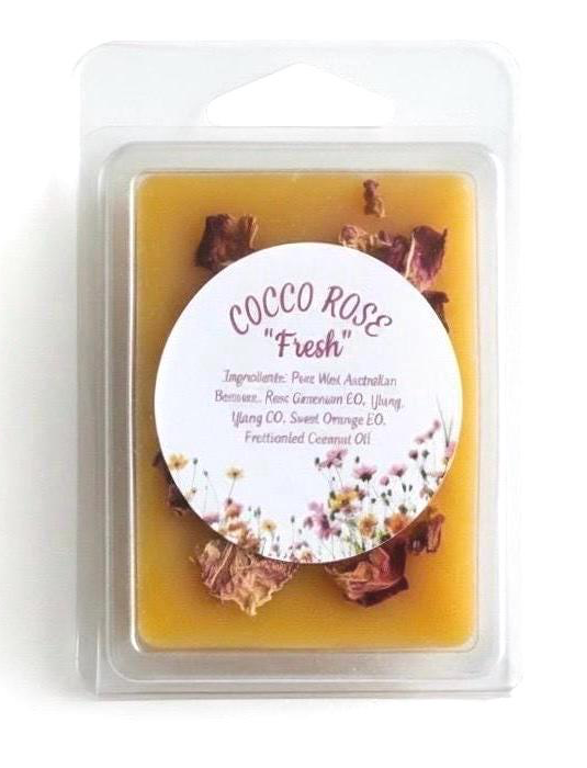 Cocco Rose Fresh Bloom Wax Melts | Natural Beeswax, Rose Geranium, Sweet Orange Essential Oils