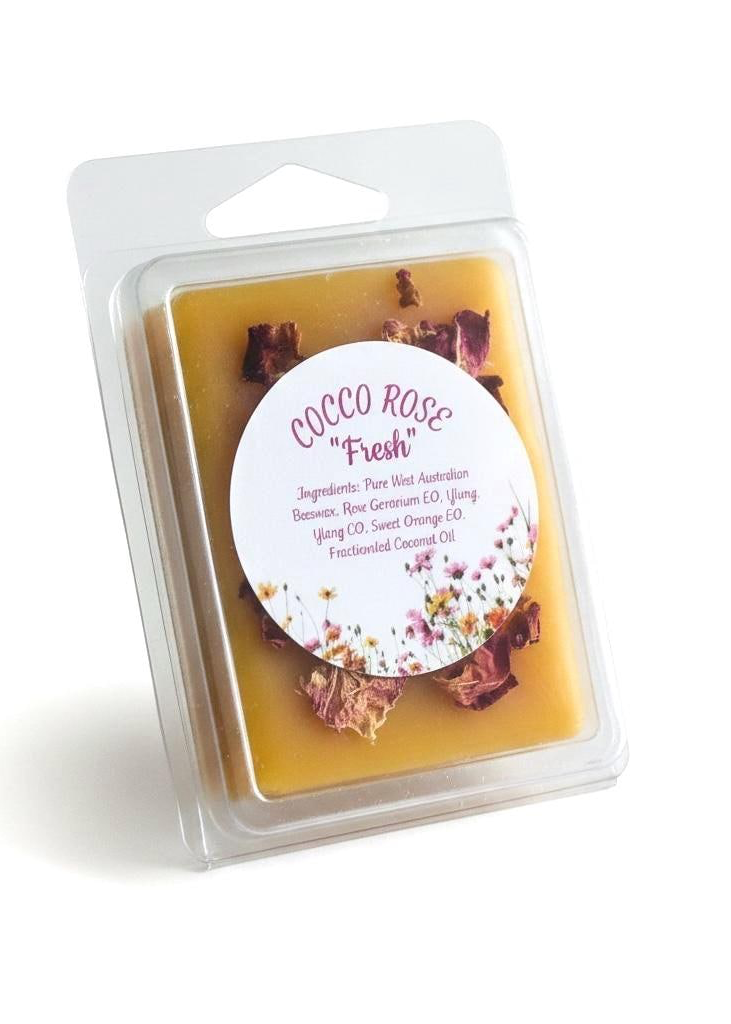 Cocco Rose Fresh Bloom Wax Melts | Natural Beeswax, Rose Geranium, Sweet Orange Essential Oils