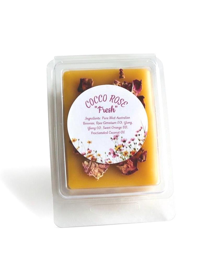 Cocco Rose Fresh Bloom Wax Melts | Natural Beeswax, Rose Geranium, Sweet Orange Essential Oils
