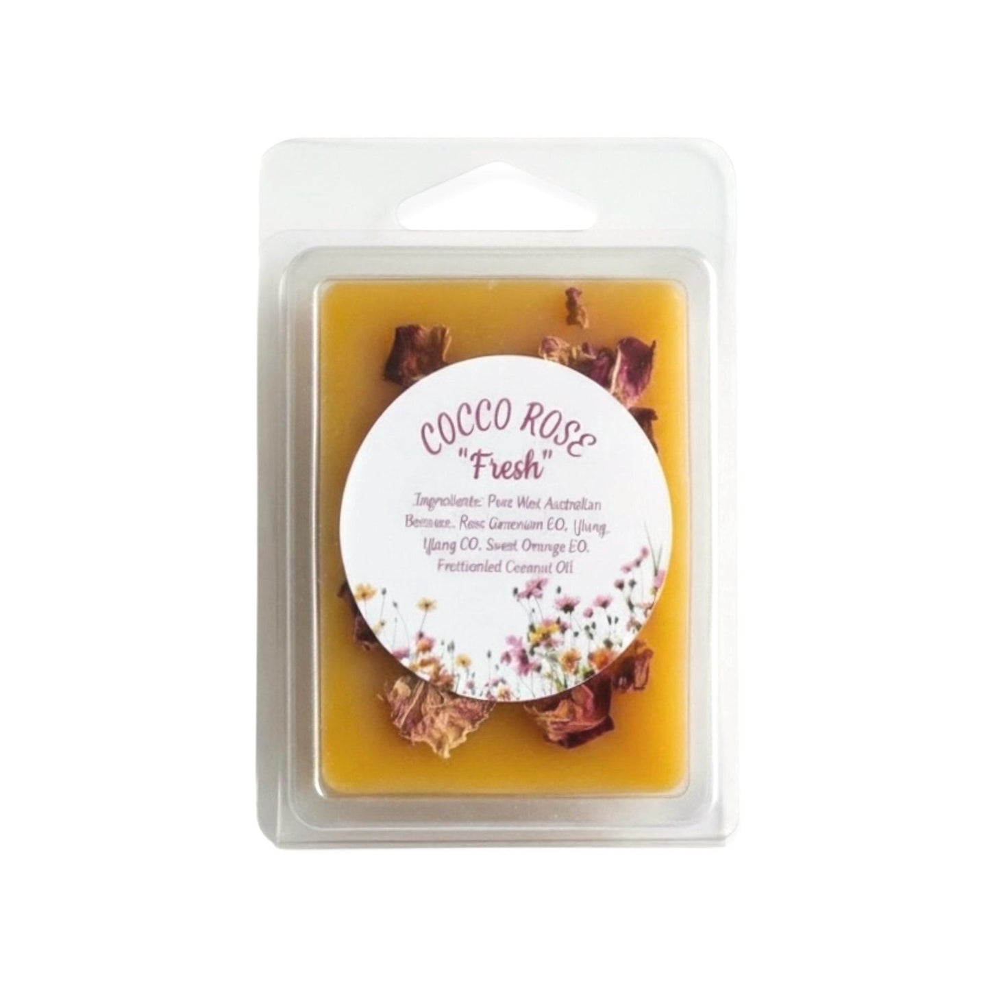 Cocco Rose Fresh Bloom Wax Melts | Natural Beeswax, Rose Geranium, Sweet Orange Essential Oils