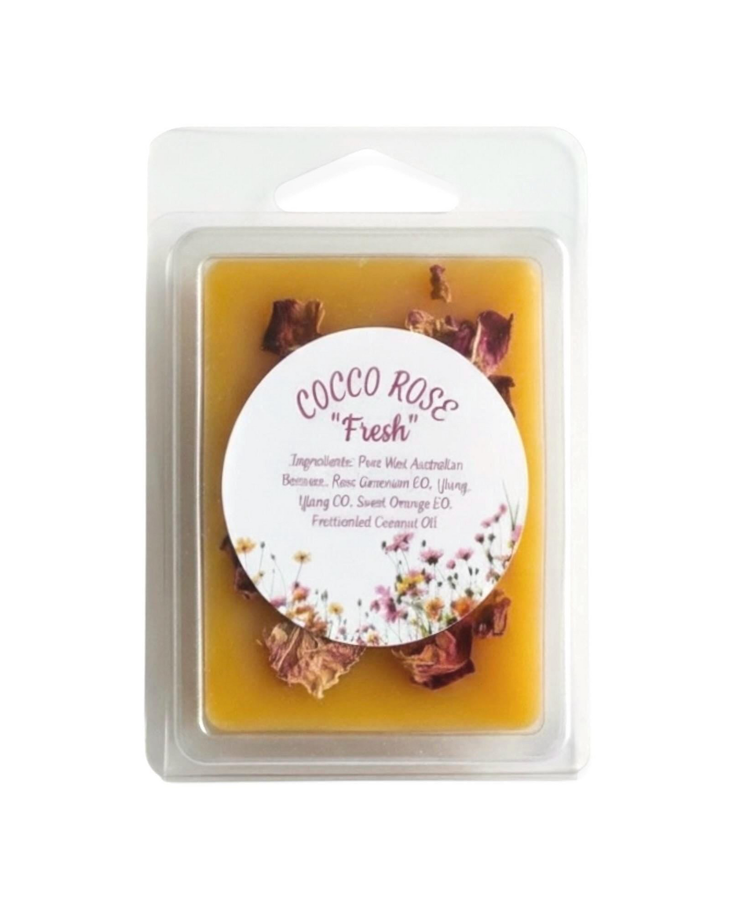 Cocco Rose Fresh Bloom Wax Melts | Natural Beeswax, Rose Geranium, Sweet Orange Essential Oils