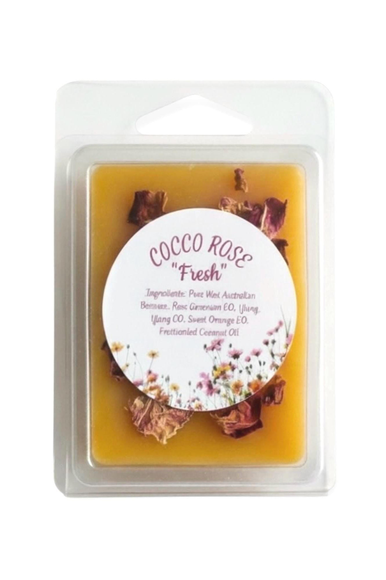 Cocco Rose Fresh Bloom Wax Melts | Natural Beeswax, Rose Geranium, Sweet Orange Essential Oils