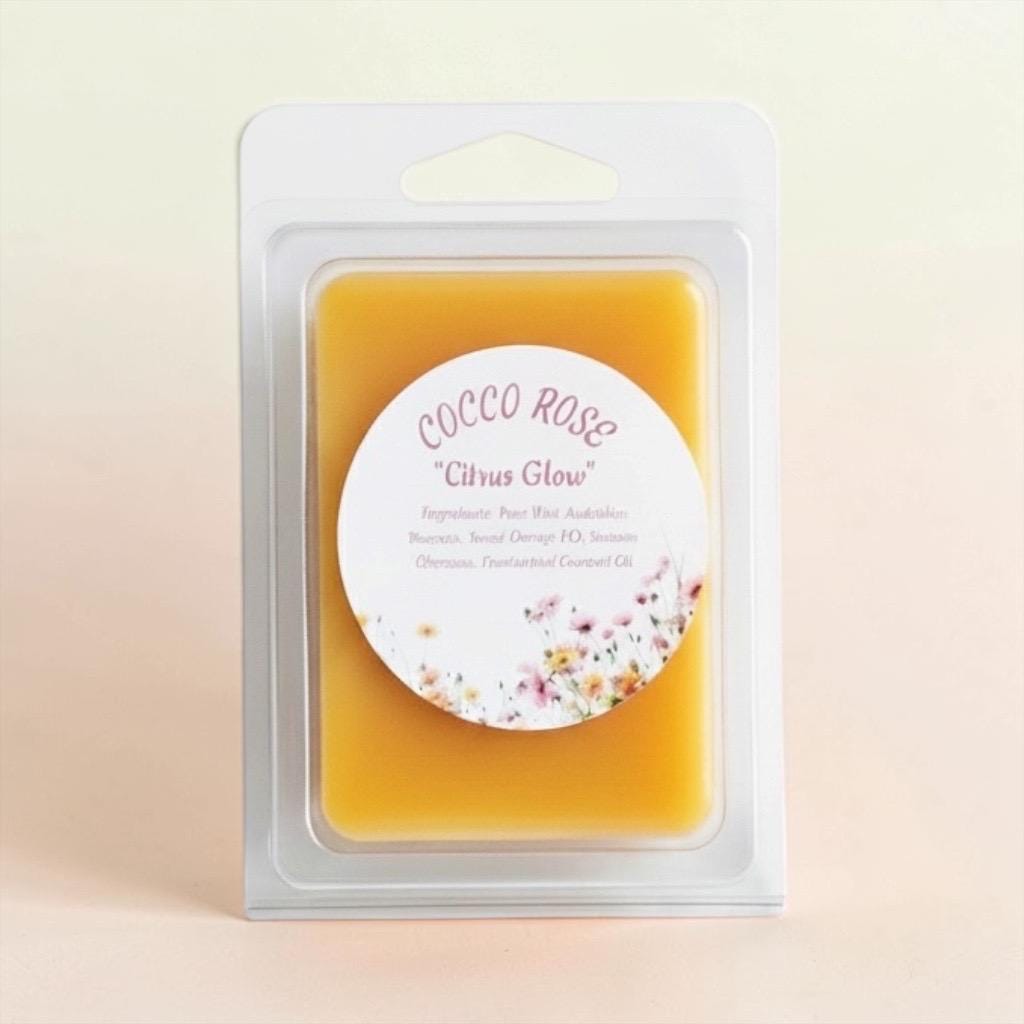 Cocco Rose Citrus Glow Wax Melts | Natural Beeswax Aromatherapy, Sweet Orange Essential Oil