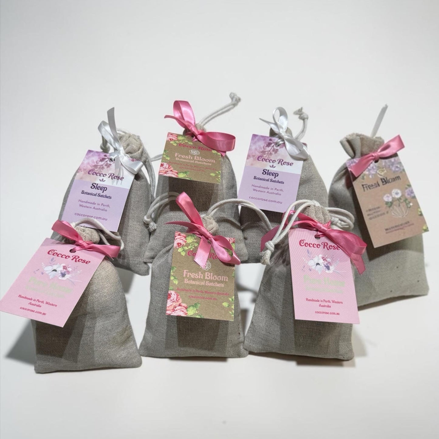 Cocco Rose Botanical Sachets | Fresh Bloom, Sleep & Pure Home | Natural Aromatherapy Sachets