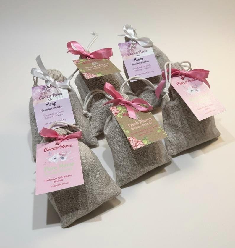 Cocco Rose Botanical Sachets | Fresh Bloom, Sleep & Pure Home | Natural Aromatherapy Sachets