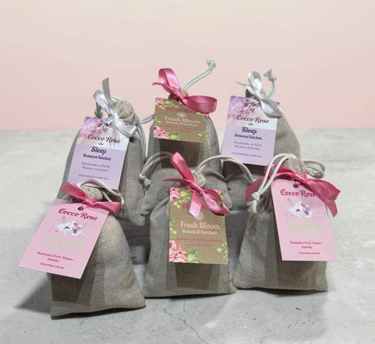 Cocco Rose Botanical Sachets | Fresh Bloom, Sleep & Pure Home | Natural Aromatherapy Sachets