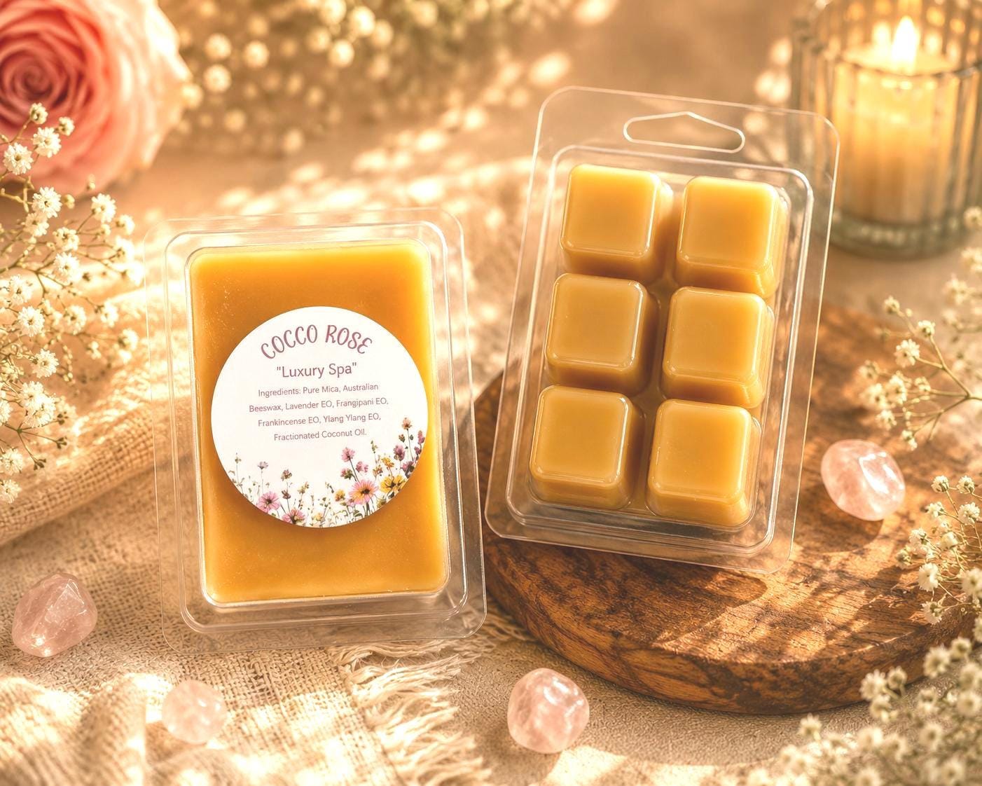 Lavender Bergamot Wax Melts | Essential Oil Spa Beeswax Melts | Relaxing Home Fragrance | Gifts | Handmade in Australia