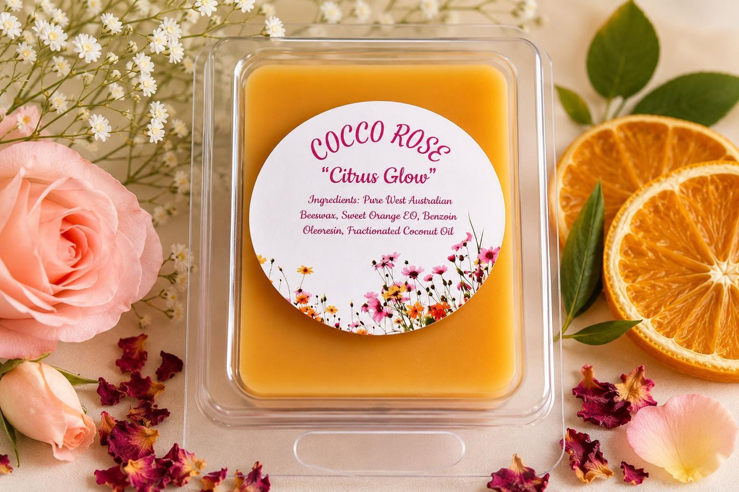 Sweet Orange Beeswax Melts | Pure Essential Oils |Fresh Citrus Home Fragrance and Gift | Handmade in Australia