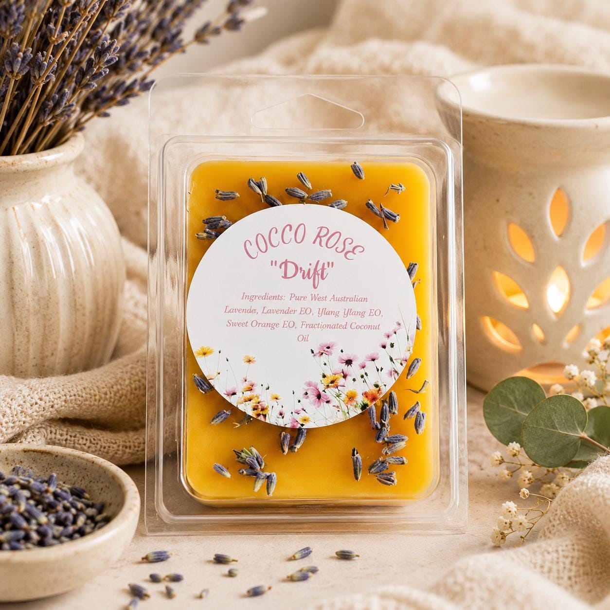 Lavender Beeswax Melts | Pure Essential Oil | Calming Bedtime Home Fragrance Gift | Handmade in Australia