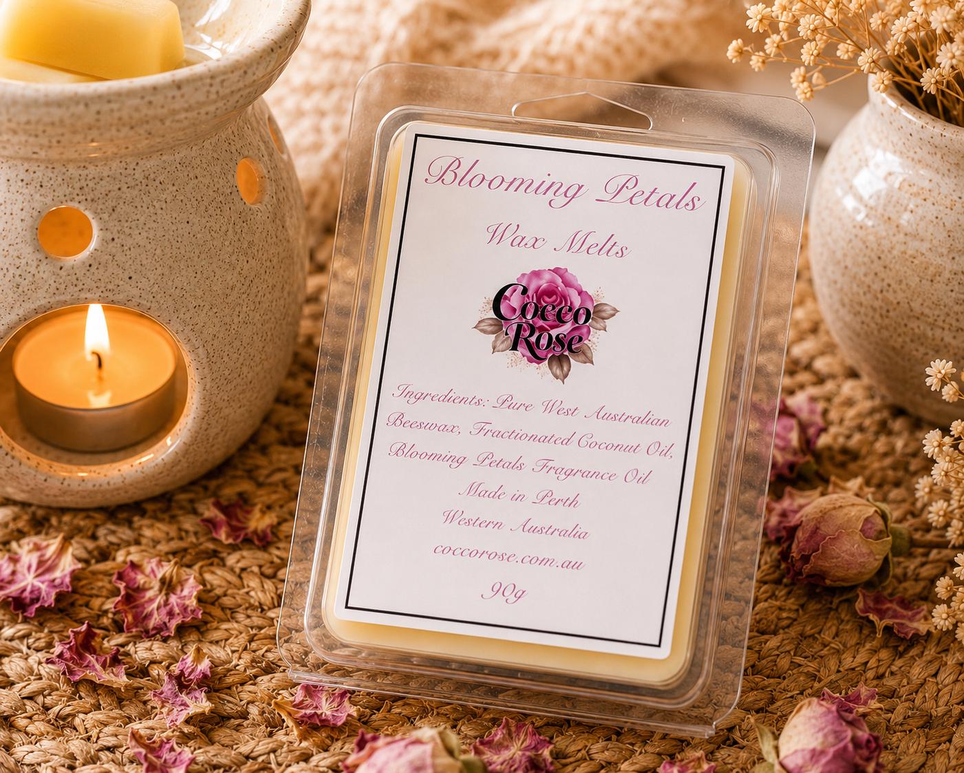 Floral Beeswax Melts | Rose, Peony, Jasmine Fragrance Oils |  Romantic Home Fragrance | Gift for Her | Handmade in Australia