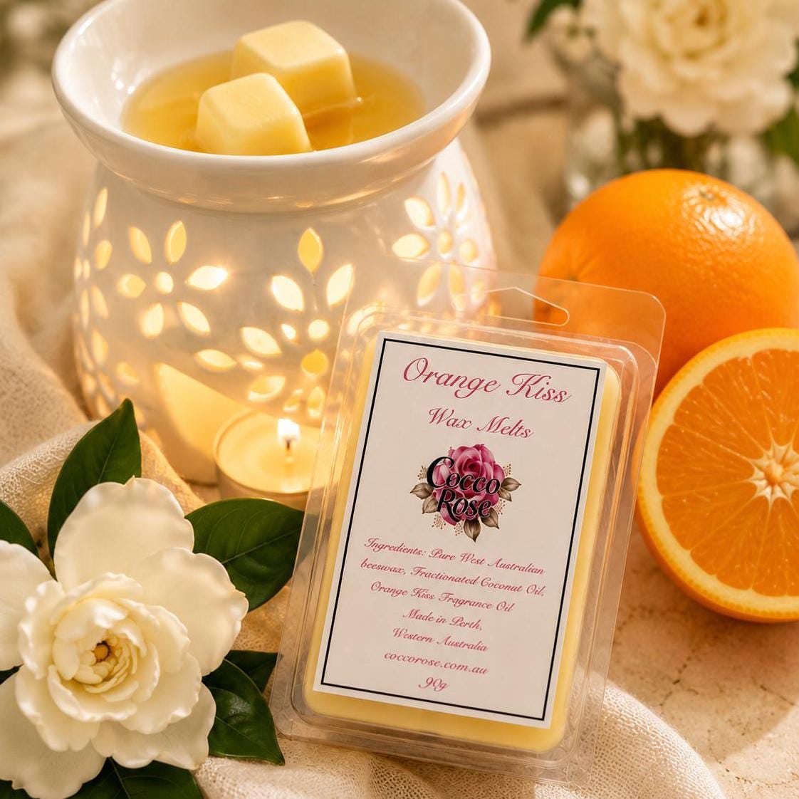 Beeswax Melts | Fresh Orange Citrus Fragrance Oil | Home Fragrance | Gifts| Handmade in Australia