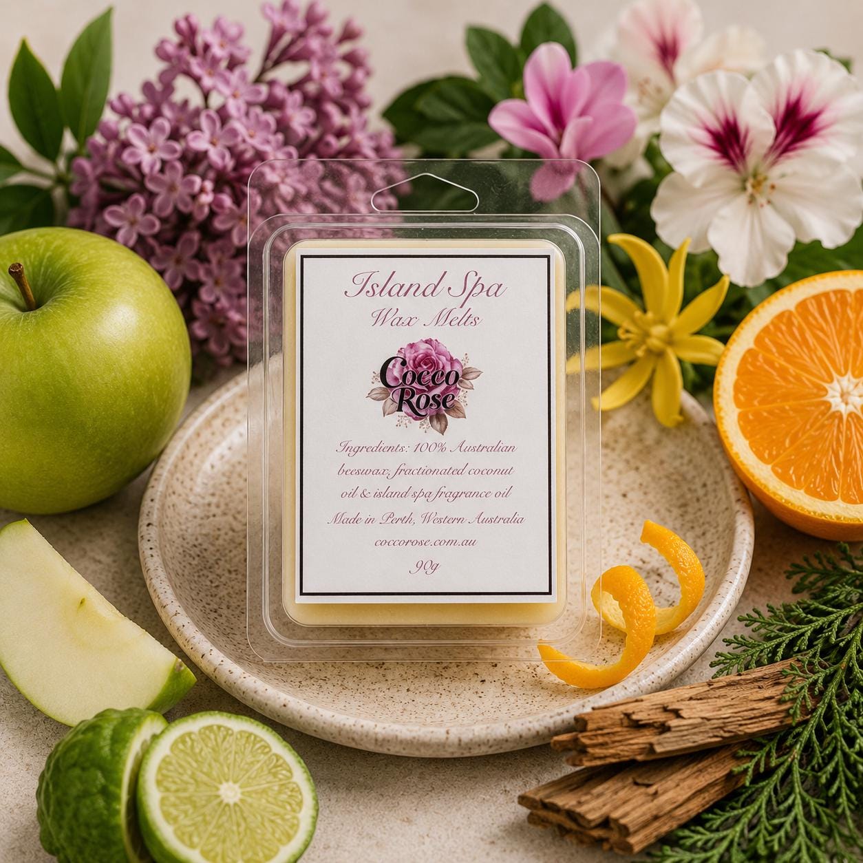 Relaxing Beeswax Melts |  Citrus Floral Home Fragrance | Spa Inspired Gifts | Handmade in Australia